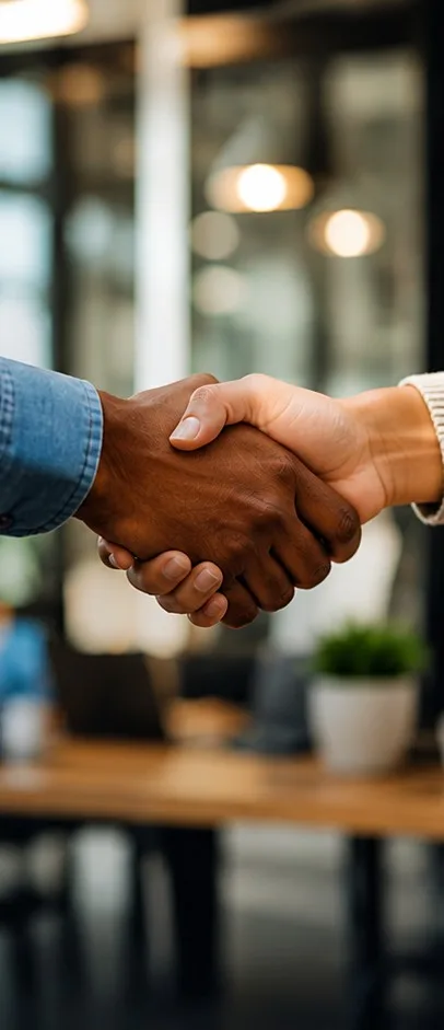 Two people shaking hands