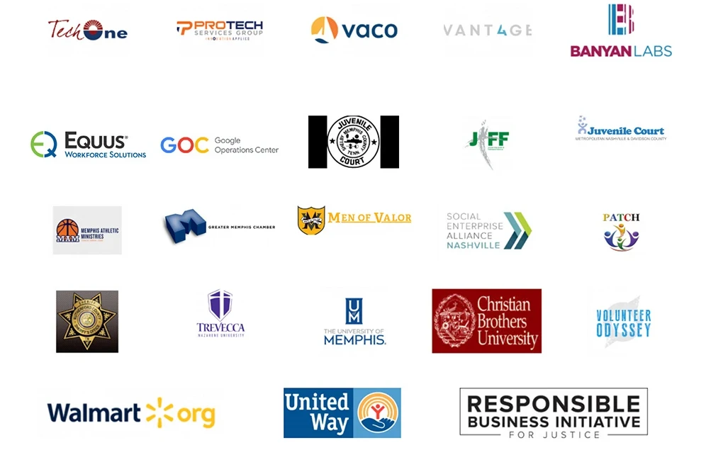 Persevere partner logos including Shopify, Google, Microsoft, CoreCivic, and more